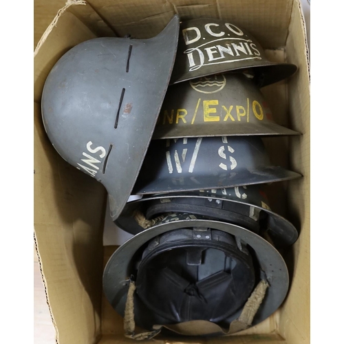 417 - Six various wartime steel helmets