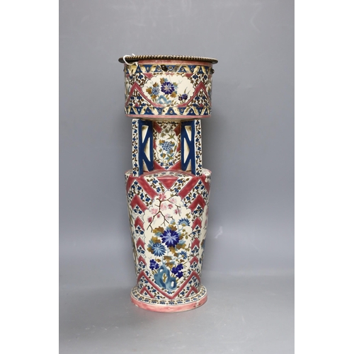 428 - An unusual Fischer Budapest (Zsolnay Pecs) Persian inspired pottery vase 40cm