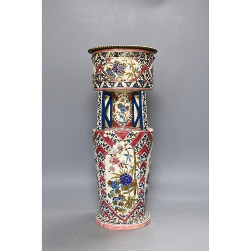 428 - An unusual Fischer Budapest (Zsolnay Pecs) Persian inspired pottery vase 40cm