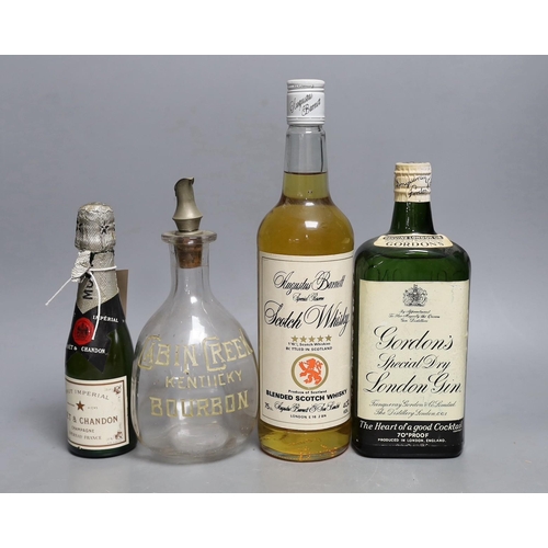 457 - A bottle of (approx 70cl) Gordon's Special Dry London Gin, a bottle of 75cl Augustus Barnett Special... 