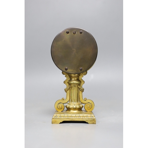 475 - A gilt metal aneroid barometer classical design, 19cms high