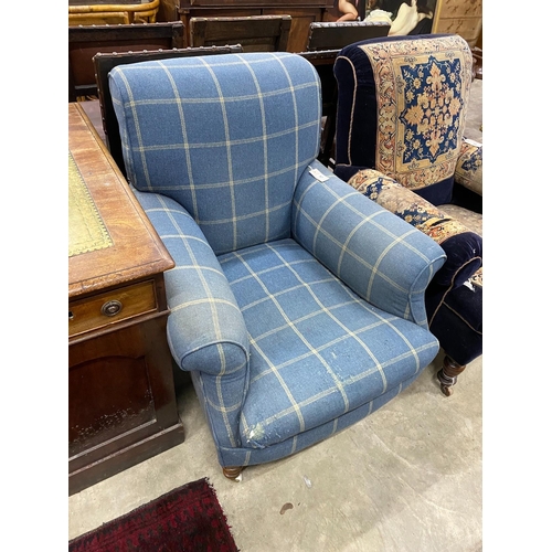 57 - A Victorian upholstered armchair, width 83cm, depth 92cm, height 90cm