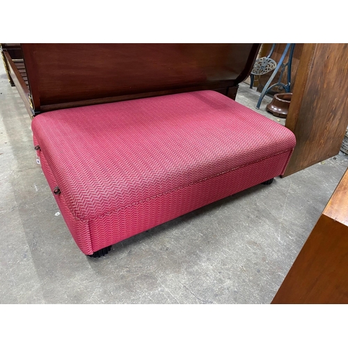 60 - An upholstered box ottoman with drawers each end, width 160cm, depth 100cm, height 46cm