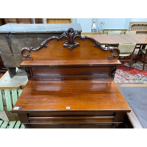 68 - A small Victorian mahogany chiffonier, width 100cm, depth 46cm, height 140cm