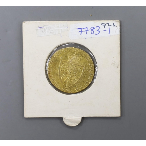 A George III gold spade guinea 1788, NVF
