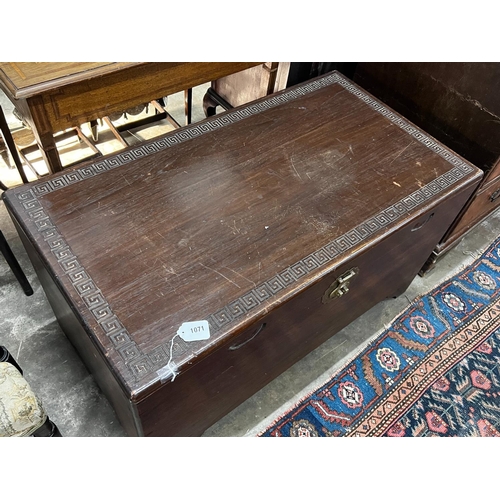 1017 - A Chinese camphorwood trunk, length 154cm, height 55cm