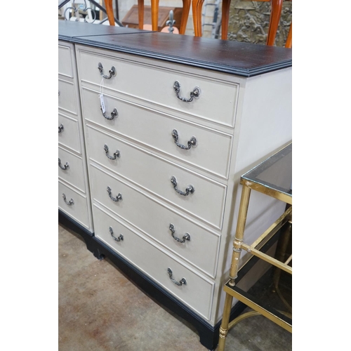 1032 - A reproduction George III style painted five drawer chest, width 80cm, depth 49cm, height 110cm... 