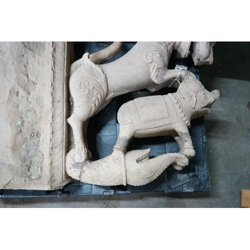 1037 - A South Asian stone carving, height 78cm