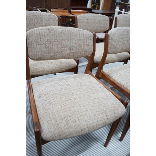 1046 - A set of six Eric Buck Danish upholstered dining chairs