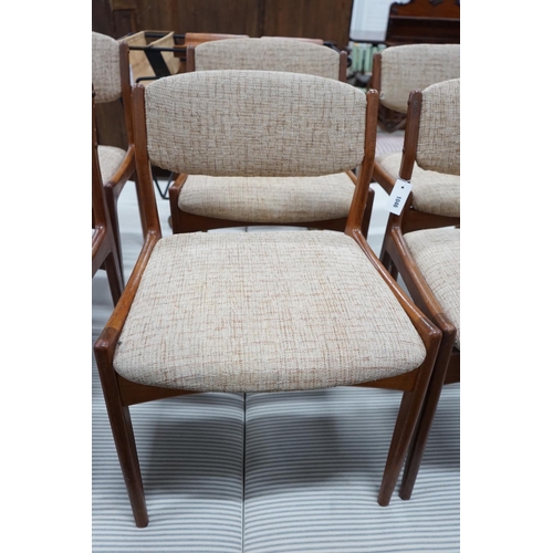 1046 - A set of six Eric Buck Danish upholstered dining chairs