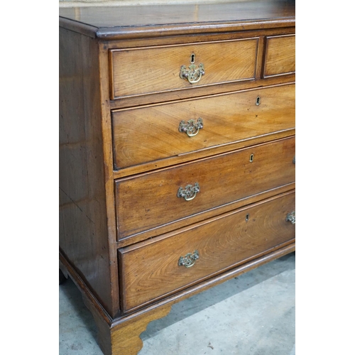 1082 - A George III mahogany chest of five drawers width 94cms, depth 50cms, height 93cms.