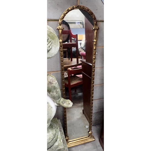 1097 - A Victorian carved giltwood and composition pier glass, height 153cm