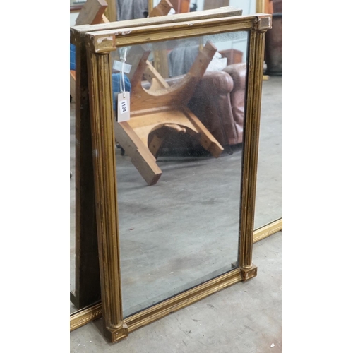 1104 - A 19th century giltwood pier glass width 55cms, height 82cms.