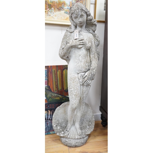 1112 - A reconstituted stone garden ornament of Venus, height 120cm