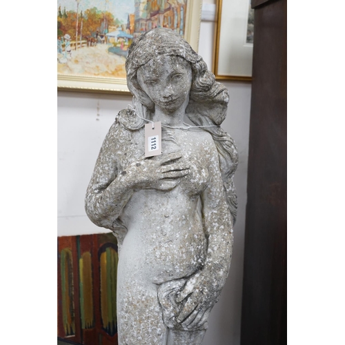 1112 - A reconstituted stone garden ornament of Venus, height 120cm