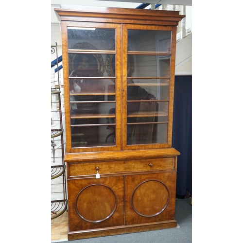 1117 - W & C. Wilkinson, Ludgate Hill.  A Victorian mahogany secretaire bookcase, width 126cm, depth 63cm, ... 