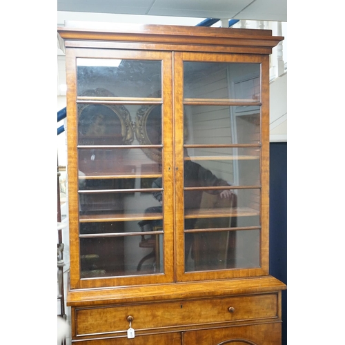 1117 - W & C. Wilkinson, Ludgate Hill.  A Victorian mahogany secretaire bookcase, width 126cm, depth 63cm, ... 