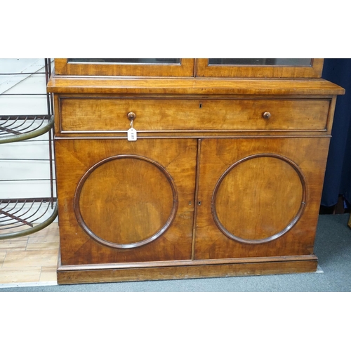 1117 - W & C. Wilkinson, Ludgate Hill.  A Victorian mahogany secretaire bookcase, width 126cm, depth 63cm, ... 