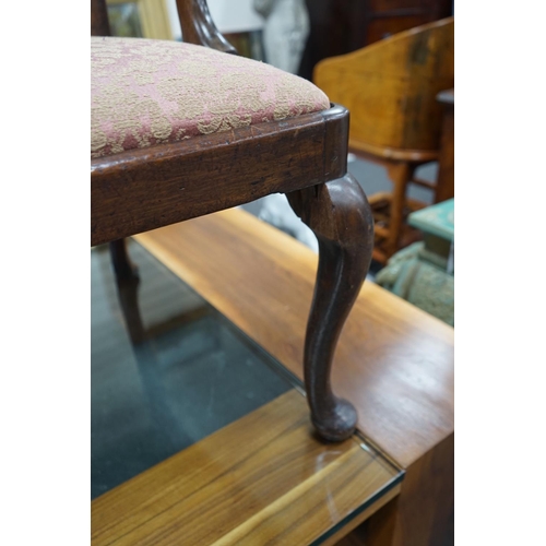 1134 - A George III mahogany elbow chair, width 70cm, depth 52cm, height 98cm