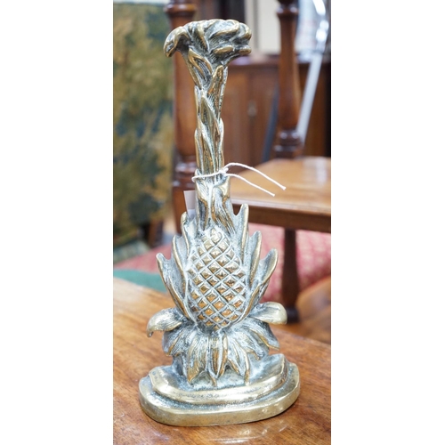 1149 - A Victorian brass pineapple doorstop, height 34cm