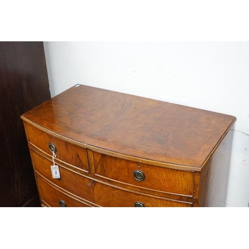 1151 - A Regency mahogany bowfront chest of two short and three long drawers, width 91cm, depth 50cm, heigh... 