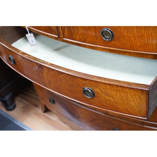 1151 - A Regency mahogany bowfront chest of two short and three long drawers, width 91cm, depth 50cm, heigh... 