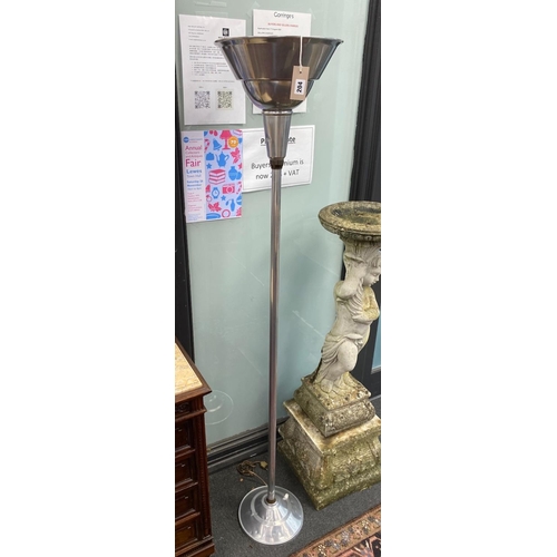 1161 - An Art Deco style chrome uplighter, height 169cm