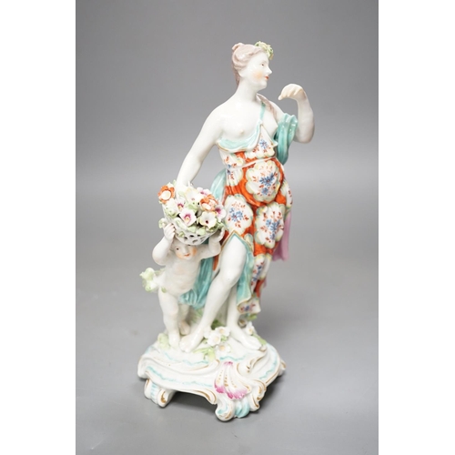 1253 - A Derby group emblematic of Spring, c.1770, 23cm high