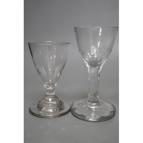 1262 - Four 18th and 19th century assorted toasting glasses, tallest 12cms high