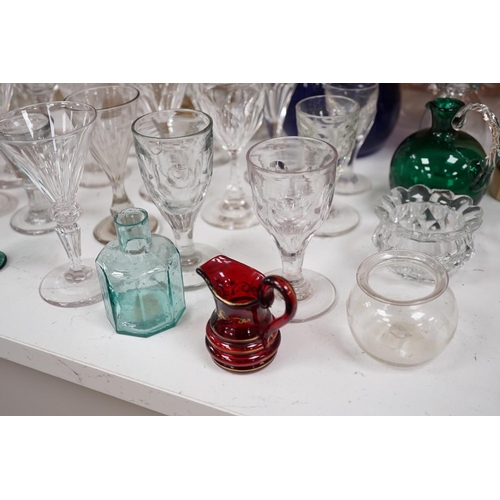 1268 - A mixed collection of 18th and 19th century glassware,