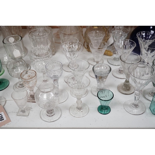 1268 - A mixed collection of 18th and 19th century glassware,