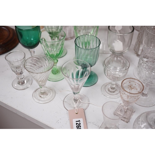 1268 - A mixed collection of 18th and 19th century glassware,