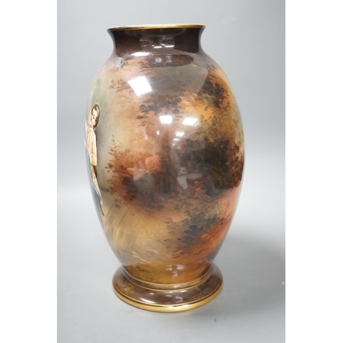 1273 - A Royal Bonn pottery vase signed A. Winkner Nach Meissonier, 34cm