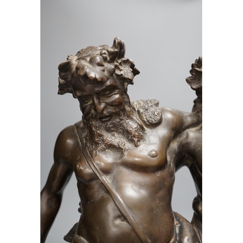 1284 - After Carl Brose, a bronze group of Bacchus and a Bacchante, S. Sonntag, Wien Foundry, 43cms high... 