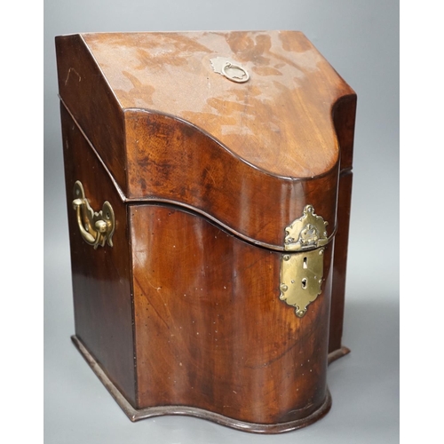 1315 - A converted George III mahogany knife box / country house post box, height 36cm