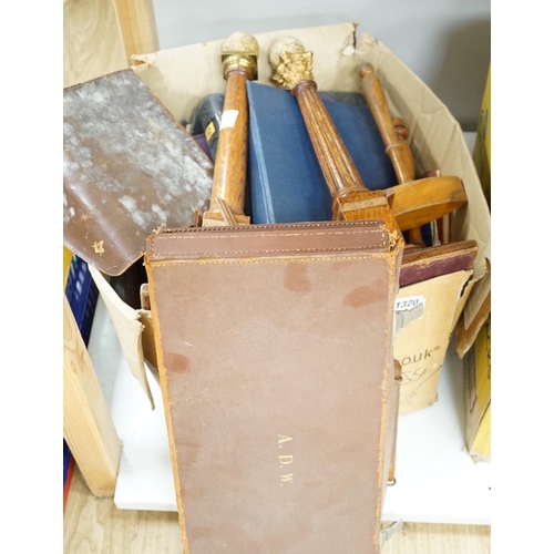 1320 - Masonic wares: cased aprons, ledgers and general objects,