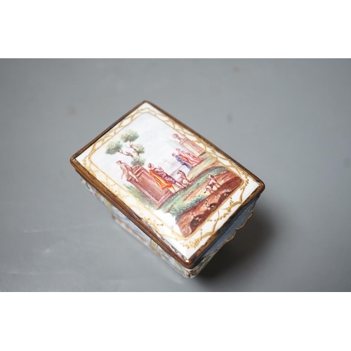 1490 - A 19th century Continental bombe shape enamel snuff box, 8cms long