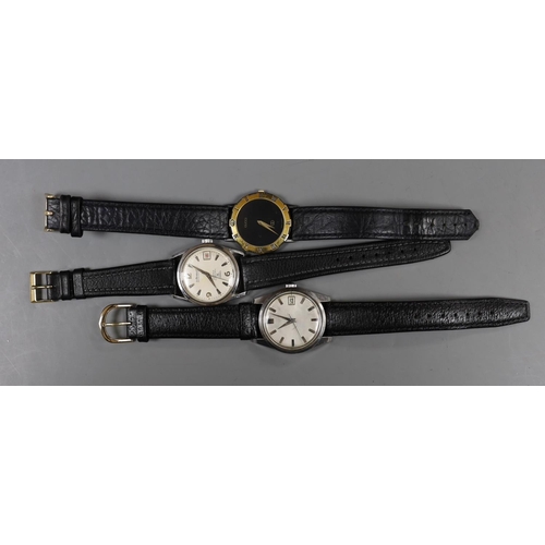 1894 - A gentleman's steel Le Chamois wrist watch, a gentleman's gold plated Gucci wrist watch and a gentle... 