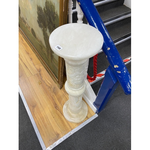 168 - A carved alabaster column, height 99cm.