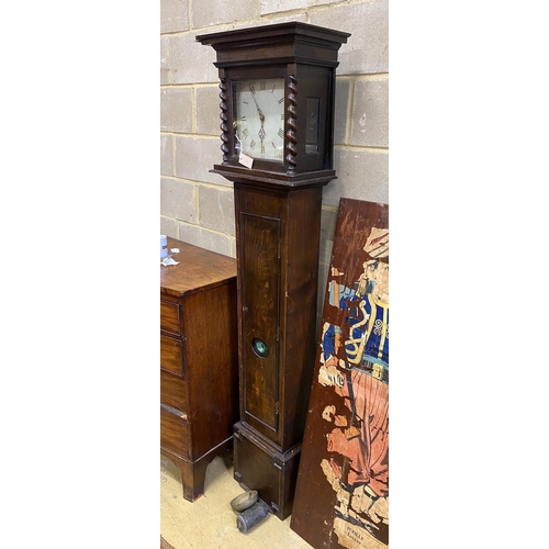 173 - An early 19th century 30 hour longcase clock, later oak cased, height 192cm