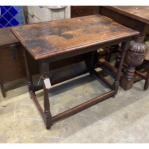 175 - An 18th century oak rectangular side table, width 83cm, depth 49cm, height 68cm