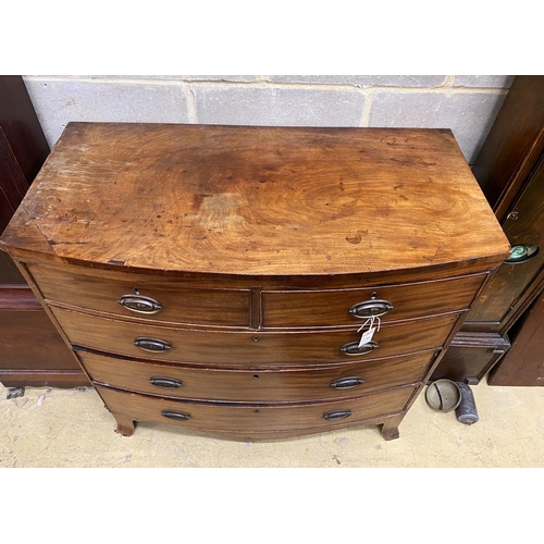 2 - A Regency mahogany bowfront chest, width 103cm, depth 52cm, height 102cm