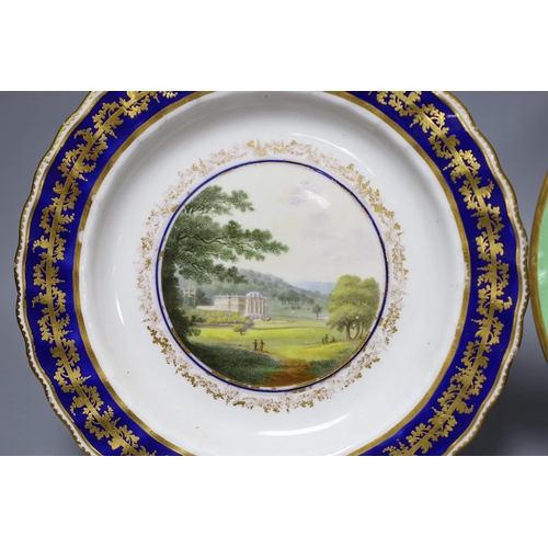 255 - Two Derby dessert plates, late 18th century, attributed to Zachariah Boreman and Jockey Hill, the ... 