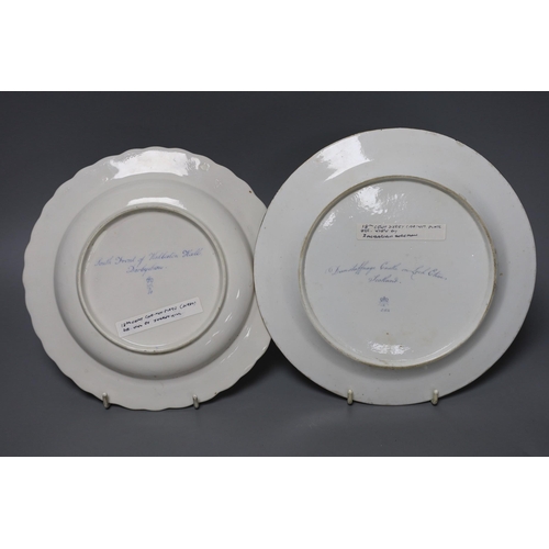 255 - Two Derby dessert plates, late 18th century, attributed to Zachariah Boreman and Jockey Hill, the ... 