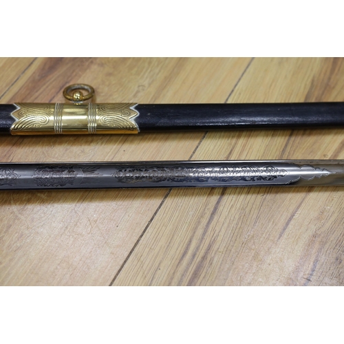 299 - A QEII Naval officer's dress sword and scabbard