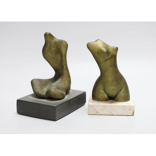 305 - A bronze contemporary figural sculpture, signed G. Prieto 46/99 together with another similar bronze... 