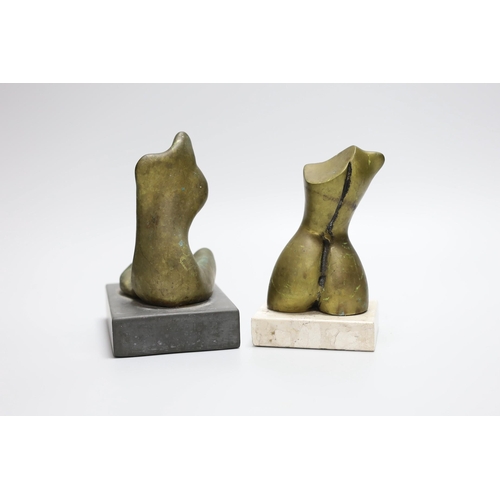 305 - A bronze contemporary figural sculpture, signed G. Prieto 46/99 together with another similar bronze... 