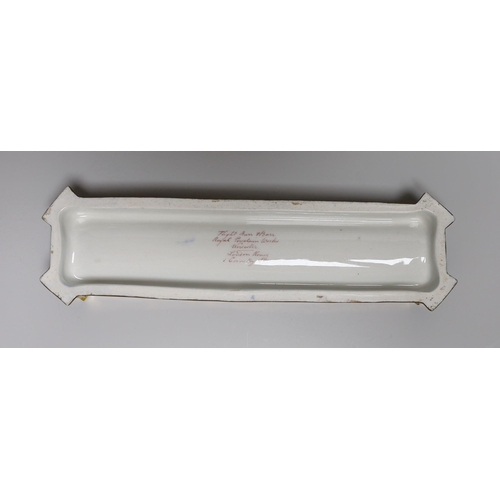 306 - A Flight Barr and Barr Royal Porcelain Works Worcester porcelain shell painted pen tray, 25cm long... 