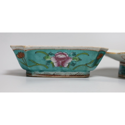 315 - Two Chinese famille rose dishes, late 19th/early 20th century, 27cm long