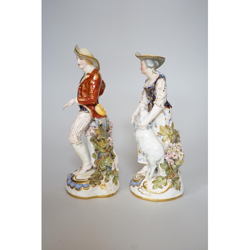 326 - A pair of Royal Crown Derby figures of a Shepherd and shepherdess, 23cm